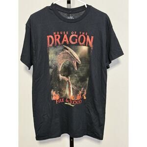 Game Of Thrones Officially Licensed House Of The Dragon T-Shirt Gray Size Medium